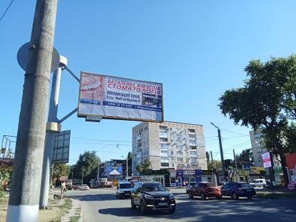 Billboard B in Kropyvnytskyi (Kirovograd), 3x6  Anovs'kogo st. / Tamma st. (kol. Geroiv Stalingradu st.), "Kolgosnij" i "Kritij" rinki (flazok) Photo 1