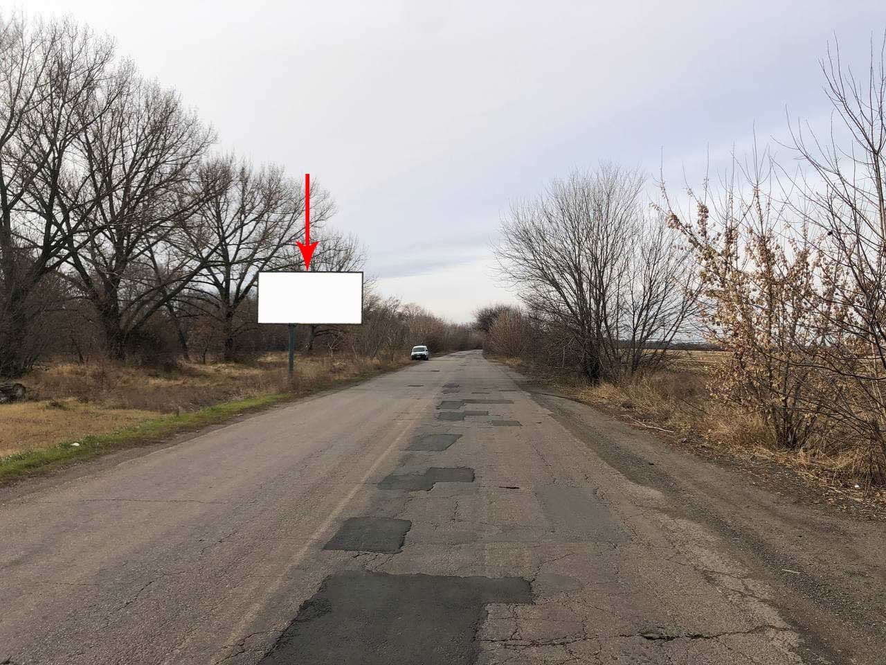 Billboard Sinelnikov,  T-04-41, km 41+118 (pravoruc), Viizd z m. Sinel'nikove