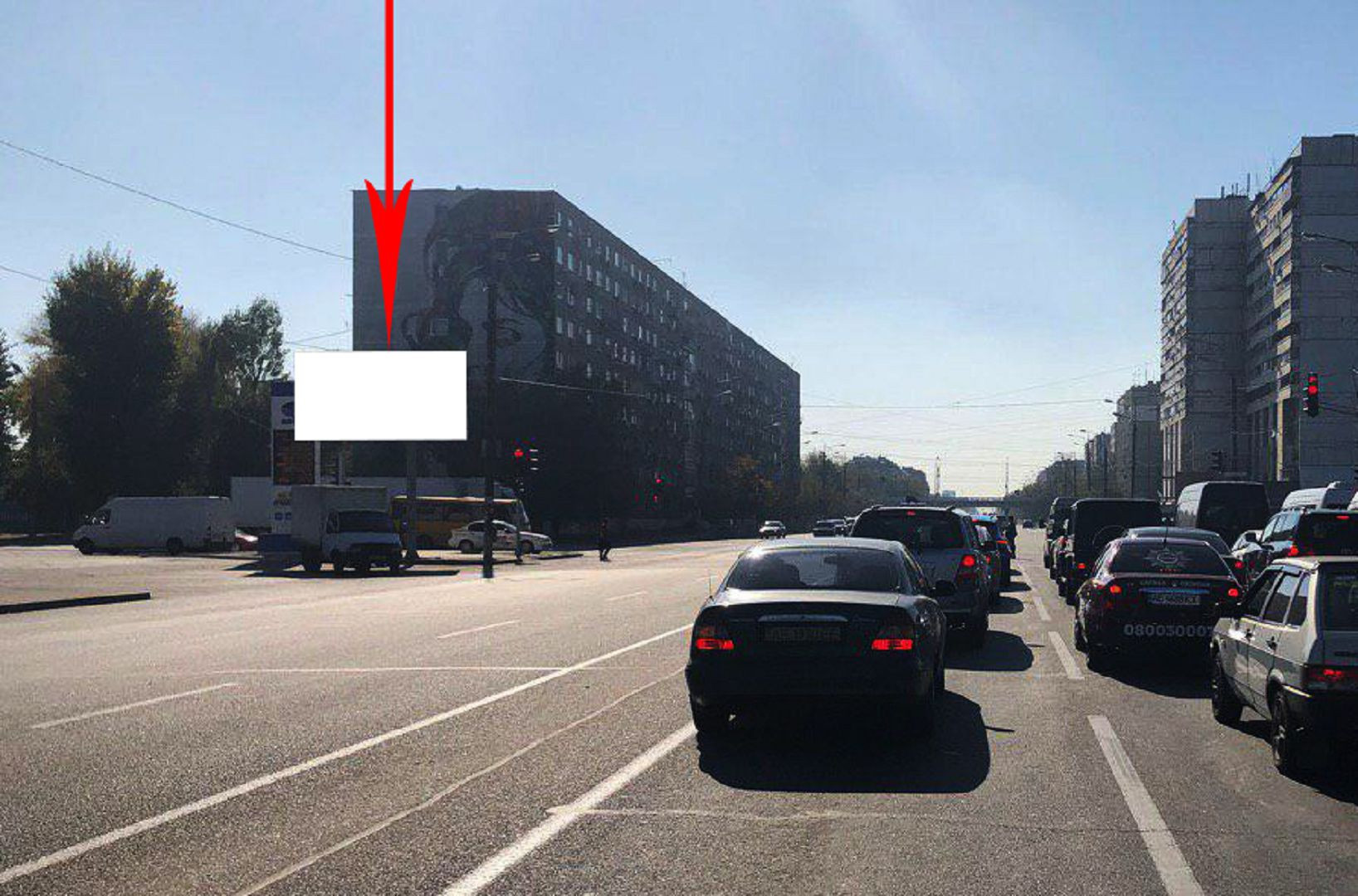 Billboard Dnipropetrovsk,  prosp. Slobozans'kij (Gazeti Pravda) - st. Magdalinivs'ka, ruh do centru, na svitlofori