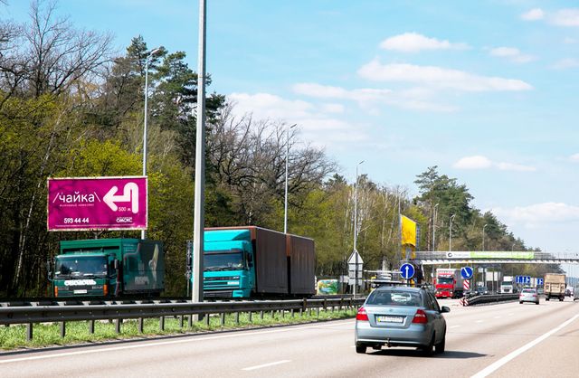 Billboard Seagulls,  Brest-Litovs'ke sose, 2,25 km do postu DAI, 100 m do povorotu na Budarina st., viizd z Kieva
