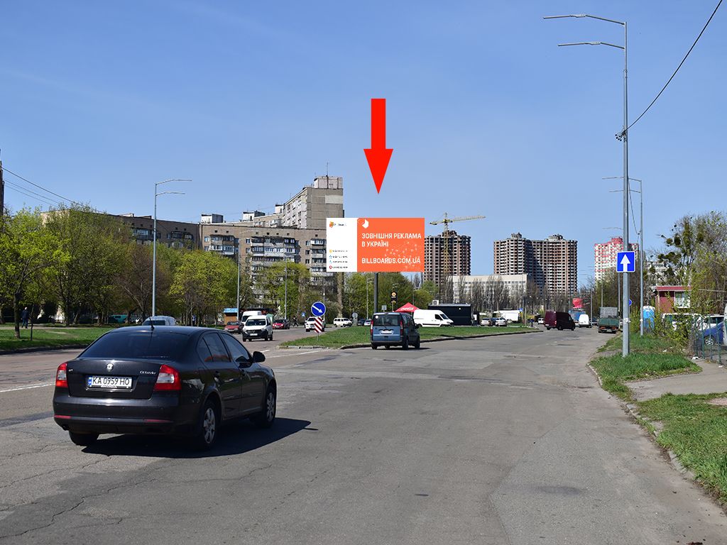 Billboard Kyiv,  Korol'ova av., 4 - st. Zoludeva, rozdil'nik, v storonu supermarketu "Sil'po"