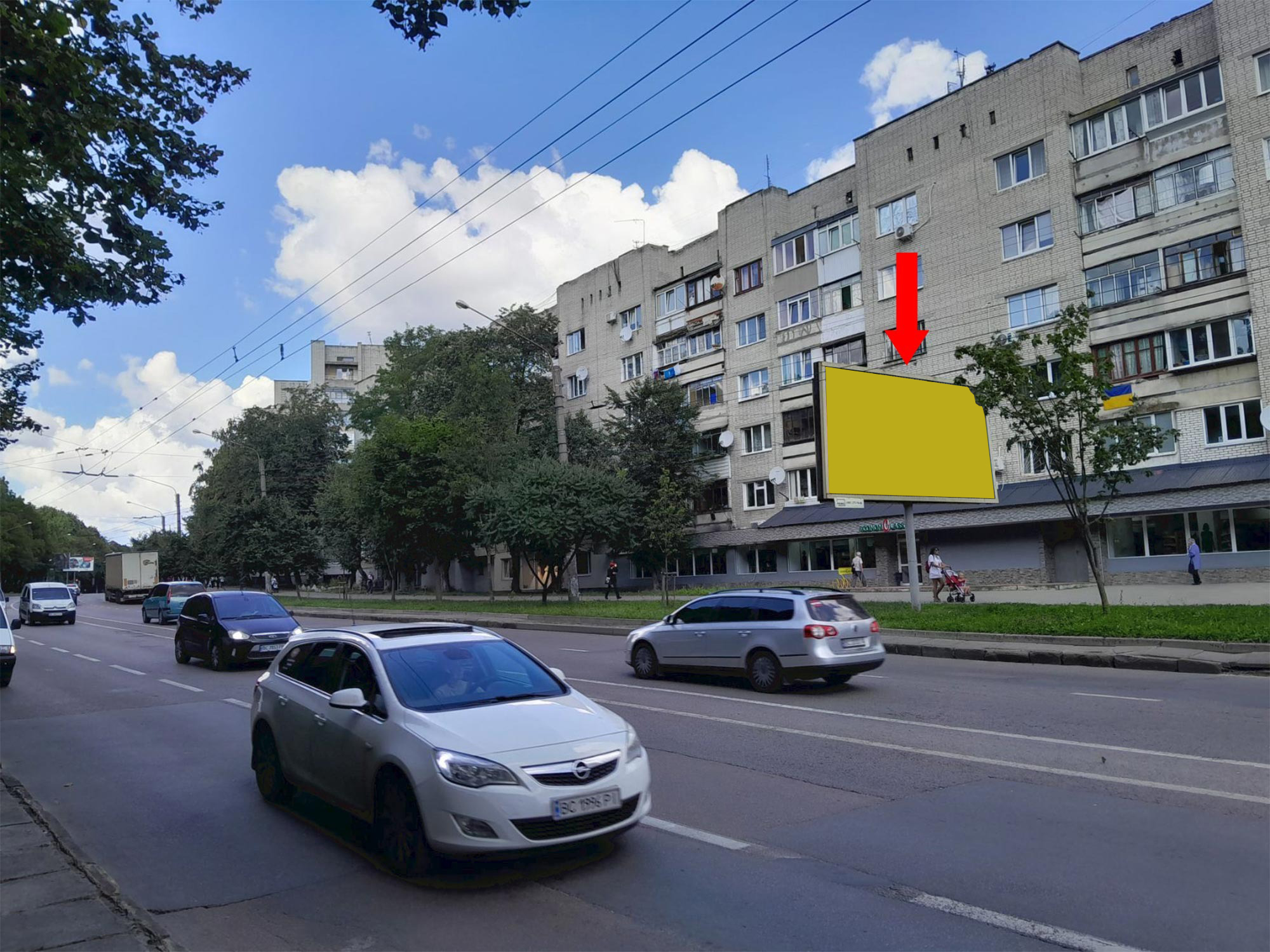 Prismatron, prism Lviv,  Vigovs'kogo st., 49-55, v storonu st. Lubins'ka