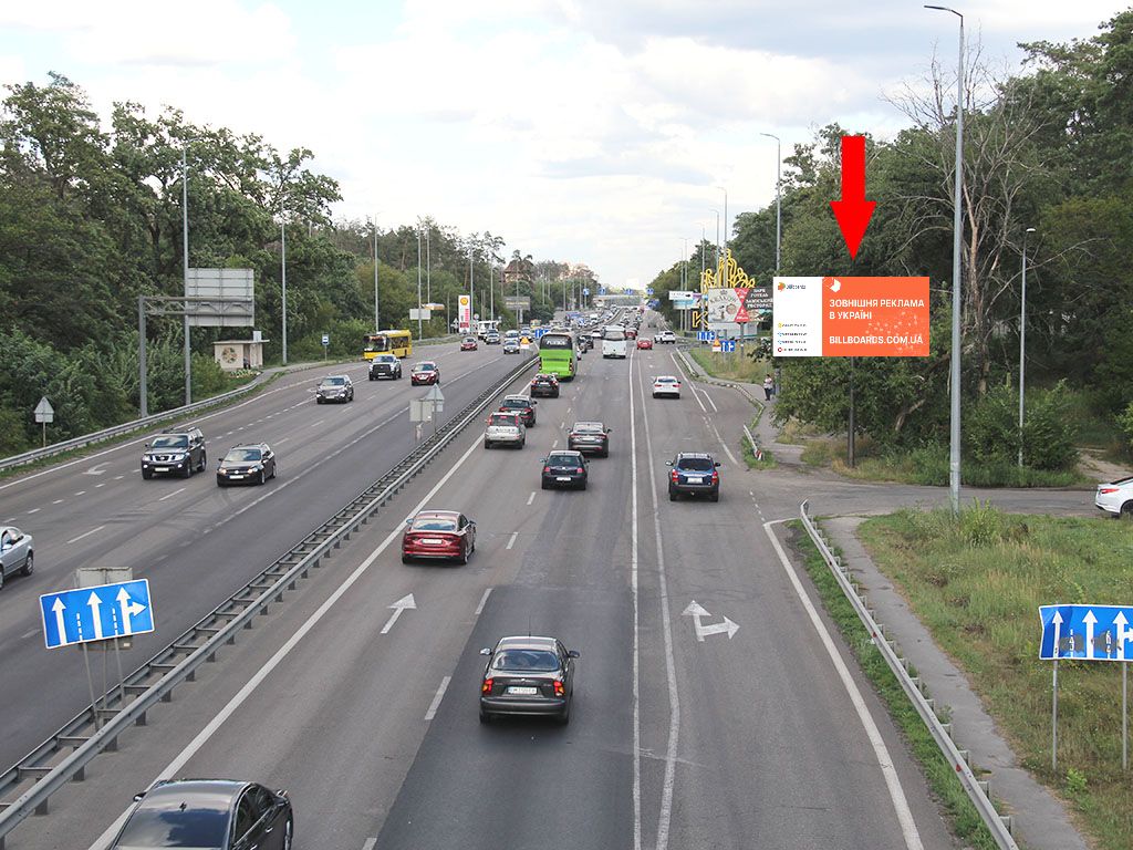 Billboard Kyiv,  Peremogi av. - st. Zv'azkivciv, povorot na Petropavlivs'ku Bosagivku, v centr