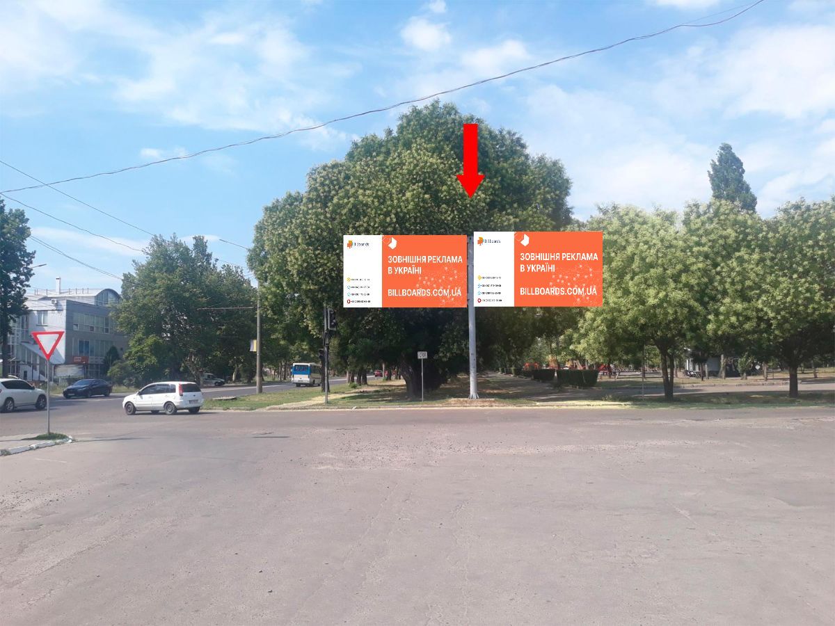 Billboard Mykolaiv,  Geroiv Stalingradu av., 13, bila TRC "Magelan", supermarketiv "Tavria V", "El'dorado", z centru, liva