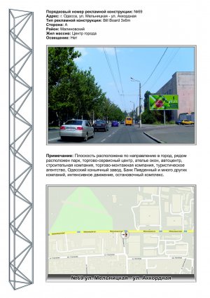 Billboard Odessa,  No69 Mel'nicka - Vladyslava Dombrovsʹkoho v centr