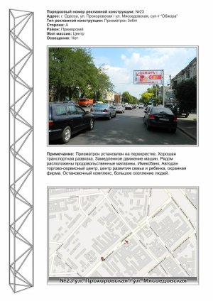 Prismatron, prism Odessa,  No23 St.Prohorovskaa -ul Masoedovskaa sup-t Obzora v centr