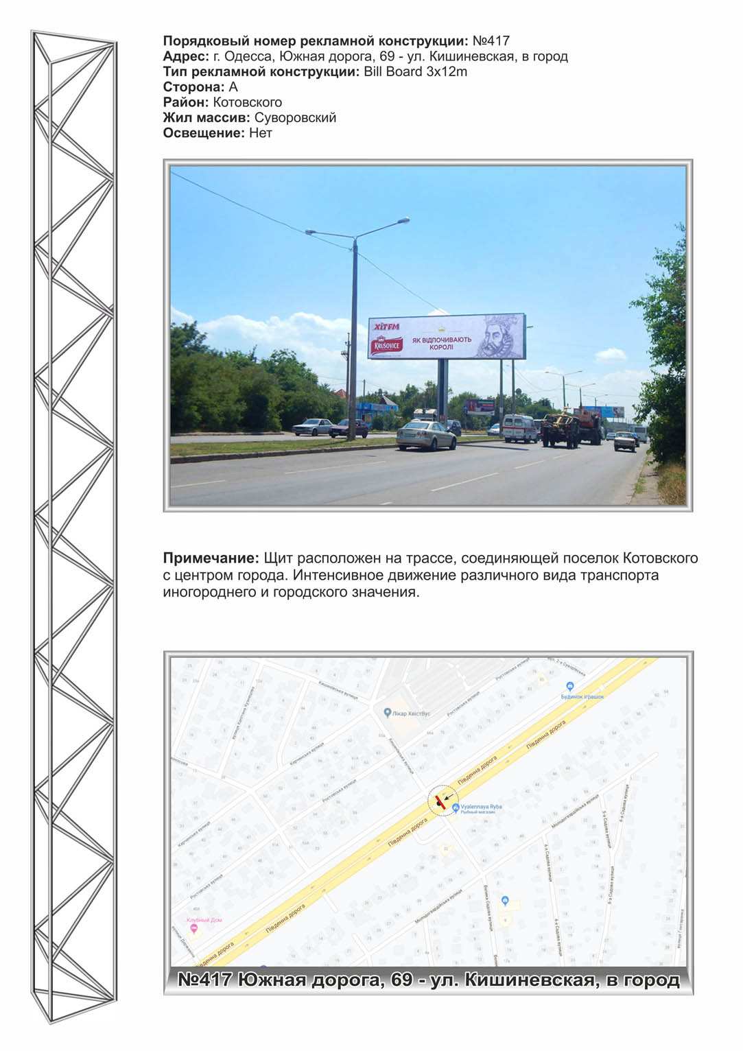 Megaboard Odessa,  No417l Uznaa doroga,69 - Kisinevskaa v gorod