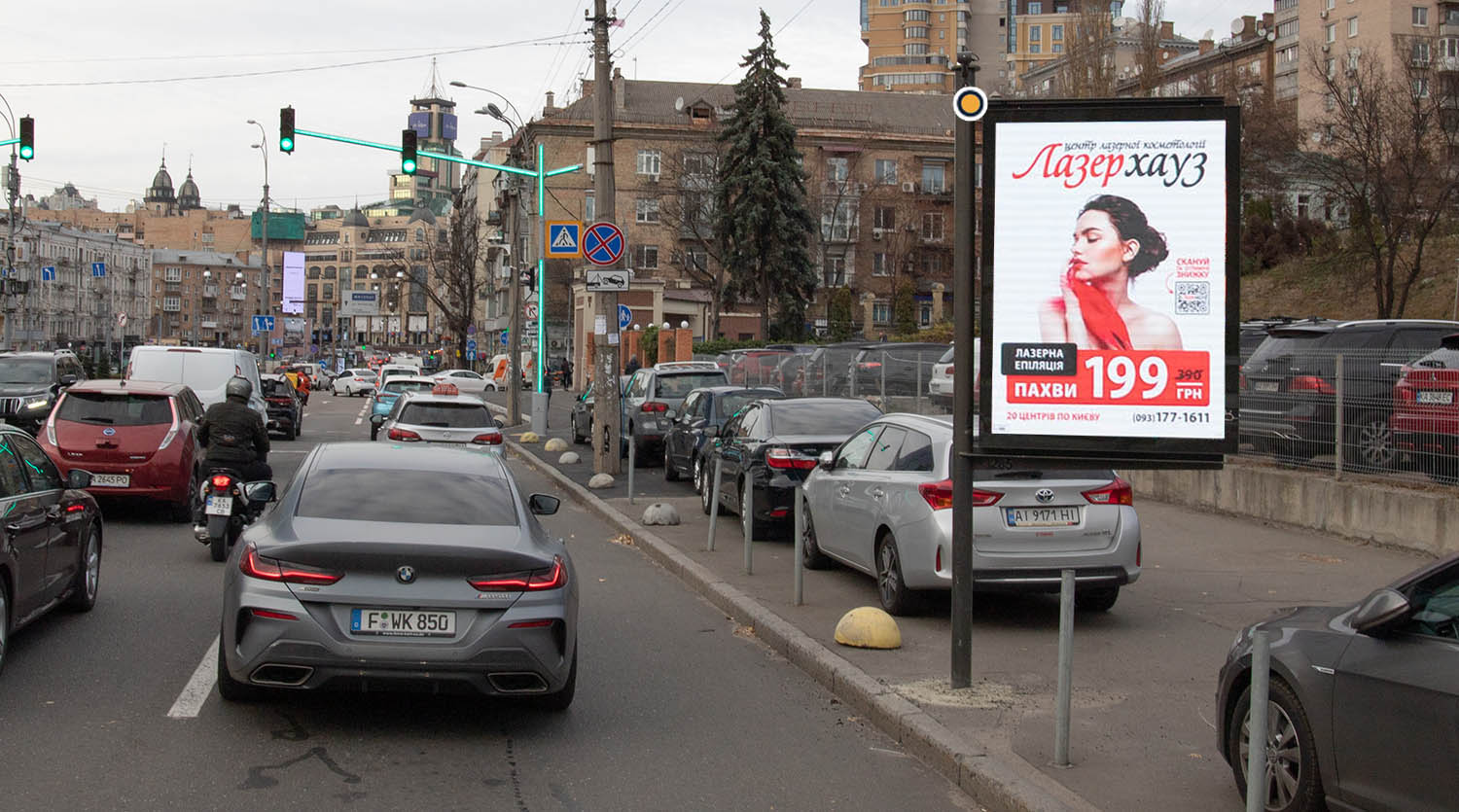 Video billboard Kyiv,  Mecnikova st., do st. Basejnoi
