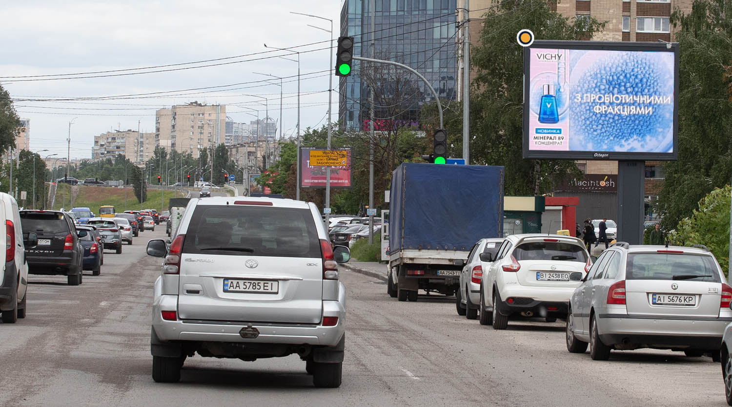 Video billboard Kyiv,  Dniprovs'ka naberezna, navproti bud.No9, do av.Sobornosti