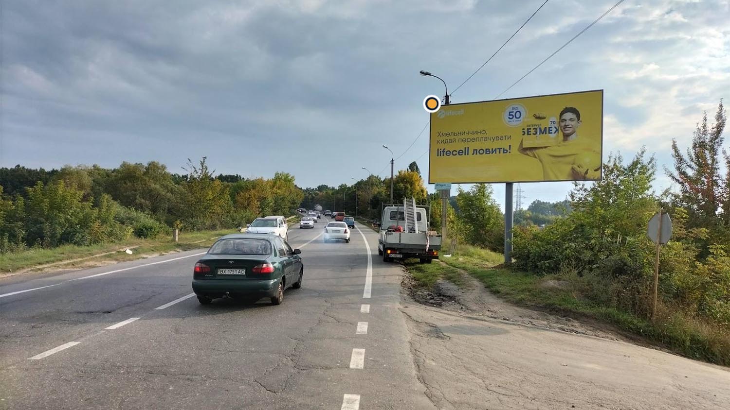 Billboard Khmelnitsky,  Zahidna Okruzna st., v napramku do L'vivs'kogo sose