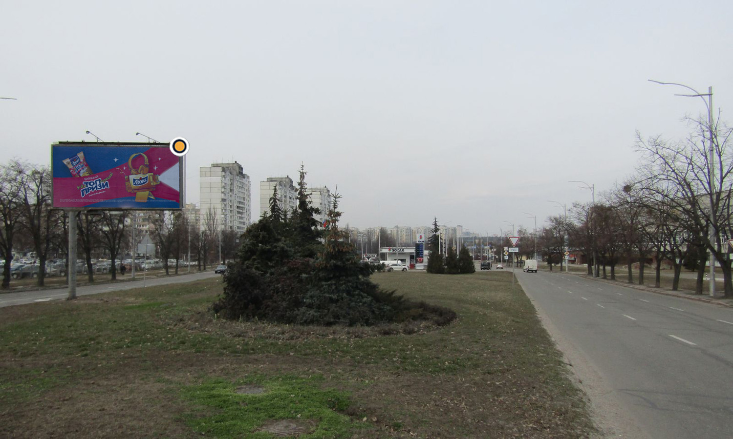 Billboard Kyiv,  Geroiv Kosmosu st., rozpodiluvac, 140m do AZS Sokar