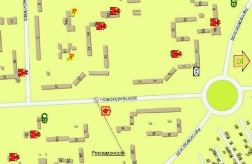 Citylight A in Zaporizhzhya, 1.7x1.1  st. Novokuzneckaa 17 scheme