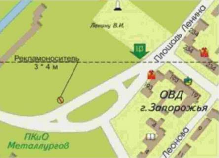 Backlight A in Zaporizhzhya, 3x4  pl. Lenina / v"ezd na DneproGES s levogo berega scheme