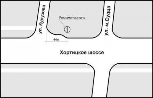 Billboard A in Zaporizhzhya, 3x6  st. Hortickoe sosse - st. Kuruzova scheme