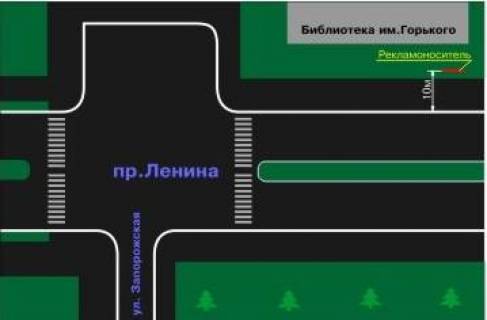 Prismatron, Prism A in Zaporizhzhya, 3x6  av. Lenina, 142  Oblastnaa biblioteka - 222600 scheme