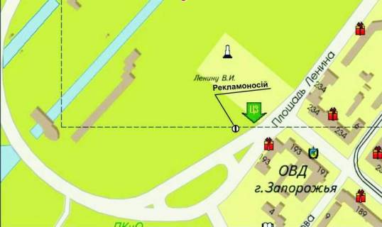 Citylight A in Zaporizhzhya, 1.8x1.2  pl. Lenina / v"ezd na DneproGES s levogo berega scheme