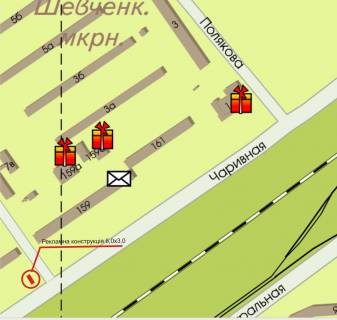 Billboard A in Zaporizhzhya, 3x6  st. Carivnaa 159  scheme