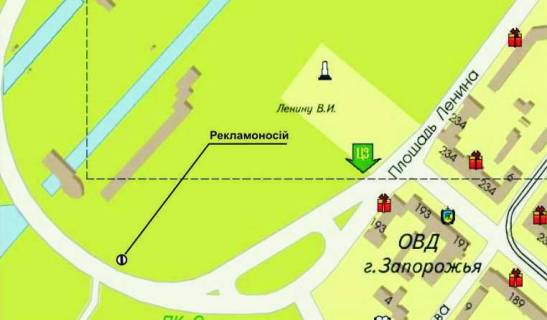 Citylight A in Zaporizhzhya, 1.8x1.2  pl. Lenina / v"ezd na DneproGES s levogo berega scheme