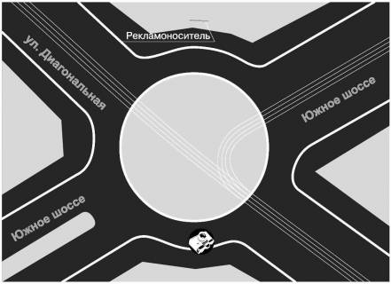 Billboard A in Zaporizhzhya, 3x6  st. Uznoe sosse - st.Diagonal'naa scheme