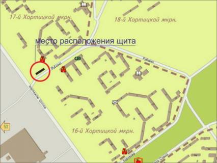 Billboard B in Zaporizhzhya Hortickoe sosse st. Rubana scheme