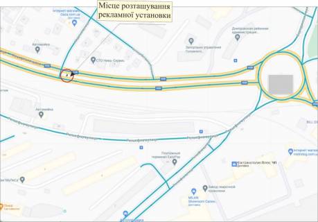 Billboard A in Zaporizhzhya, 3х6  Tirazna,prov.Suspil'nij, vizd v misto scheme