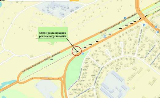 Billboard A in Zaporizhzhya Nabereznaa Tulenina povorot s Nabereznoj 1 scheme