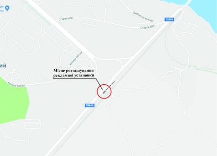 Billboard A in Zaporizhzhya s"ezd s av.Preobrazenskogo, svetofor, pravyj sit scheme