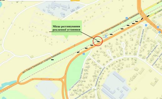 Billboard A in Zaporizhzhya Nabereznaa Tulenina povorot s Nabereznoj 4 scheme