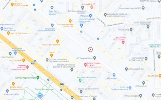 Prismatron, Prism A in Zaporizhzhya, 6х3  st. Nezaleznoi Ukraini, svitlofor, pl.Profspilok - 186617 scheme