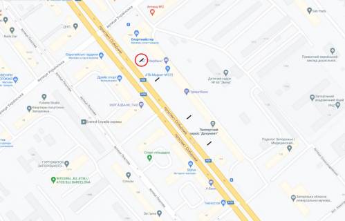 Prismatron, Prism A in Zaporizhzhya, 6x3  av.Sobornij 144-146, st.Ukrains'ka - 305705 scheme