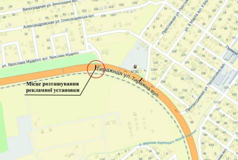 Billboard A in Zaporizhzhya st.Tiraznaa, naprotiv Dizel'-Centra scheme