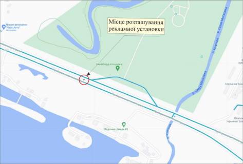 Billboard A in Zaporizhzhya, 3х6  Naberezna,Park Peremogi, ruh do av.Metalurgiv scheme