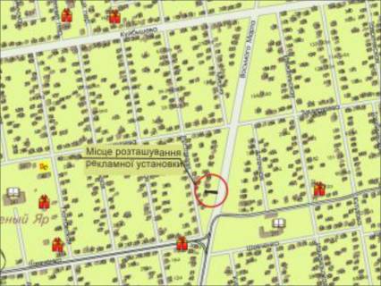 Billboard B in Zaporizhzhya st.8 marta, st.Sevcenko scheme