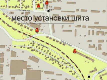 Billboard A in Zaporizhzhya st. Ukrainskaa st. Stefanova sprava v storonu av.Sobornyj scheme