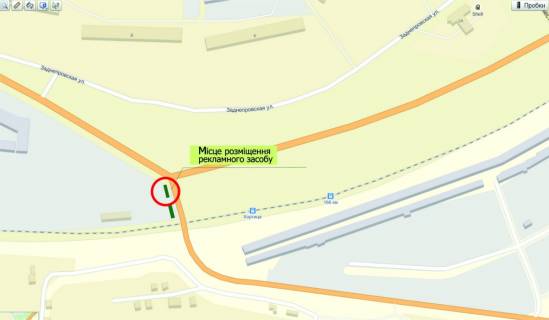 Billboard A in Zaporizhzhya st. V.Sergienka (Zadneprovskaa), povorot v storonu s.Baburka scheme