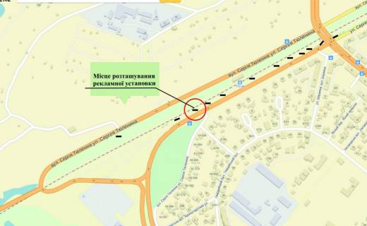 Billboard A in Zaporizhzhya Nabereznaa, st.Tulenina povorot s Nabereznoj (2) scheme