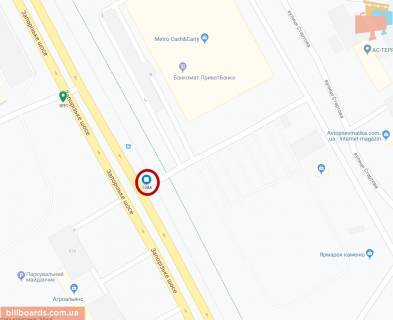 Billboard A in Dnipro (Dnipropetrovsk), 6х3  st. Pavlova - st. Naberezna Zavods'ka, na svitlofori scheme