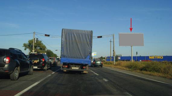 Billboard A in Pidgorodne, 6х3  Avtodoroga M04 (Donec'ke sose, Epicentr, po storoni Metro), bila svitlofora Photo 1