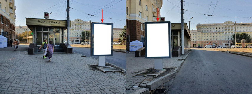 Citylight B in Dnipro (Dnipropetrovsk), 1.2х1.8  pl. Vokzal'na, v rajoni bud. 2 Photo 1