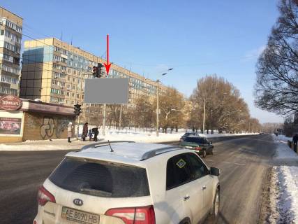 Billboard B in Dnipro (Dnipropetrovsk), 6х3  st. Metrobudivnikiv 5 (pered ATB), bila svitloforu Photo 1