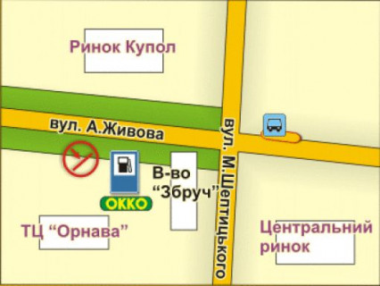 Billboard A in Ternopil st. Zivova (bila AZS), 3x4 m scheme