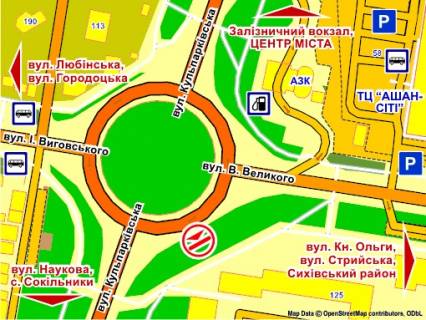 Billboard A in Lviv вул. Кульпарківська – В. Великого, справа, розмір 2,3 х 3,2 м скрол scheme