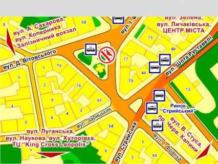 Video Billboard A in Lviv пл. Франка (на острівці), розмір 2,3 х 3,2 м екран - 563422 scheme