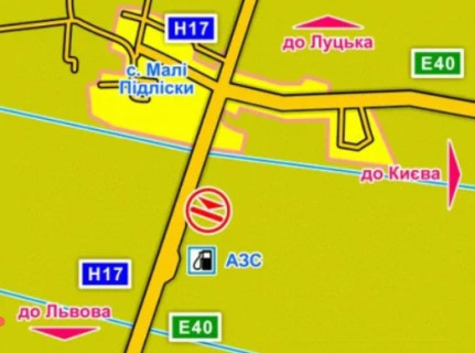 Billboard B in  с. Малі Підліски (Київська траса, напрямок до Львова), конструкція ||, 5х12 м scheme