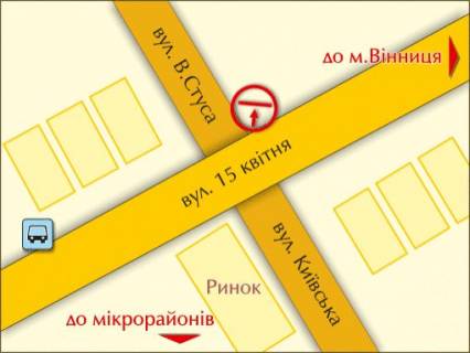 Billboard B in Ternopil st. 15 kvitna - Stusa, sprava scheme