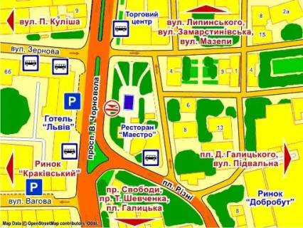 Billboard B in Lviv пр. Чорновола, 2 (навпроти готелю "Львів"), місце 3 scheme