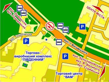 Prismatron, Prism A in Lviv st. Vigovs'kogo (navproti rinku "Pivdennij"), misce 2, zliva, prizma 3 - 395844 scheme