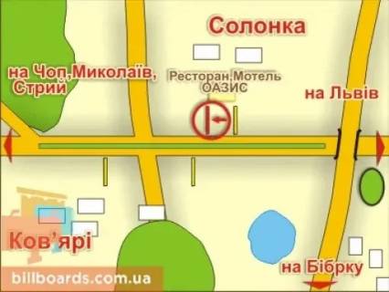 Billboard A in Lviv с. Солонка (напрямок до Чопа), місце 4 scheme
