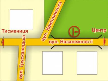 Billboard A in Lviv st. Nezaleznosti (pered mostom, bila Mitnici) scheme