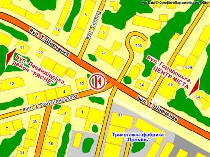 Backlight B in Lviv per. st. Sevcenka - Bortnans'kogo, rozmir 2,3 h 3,2 m beklajt scheme